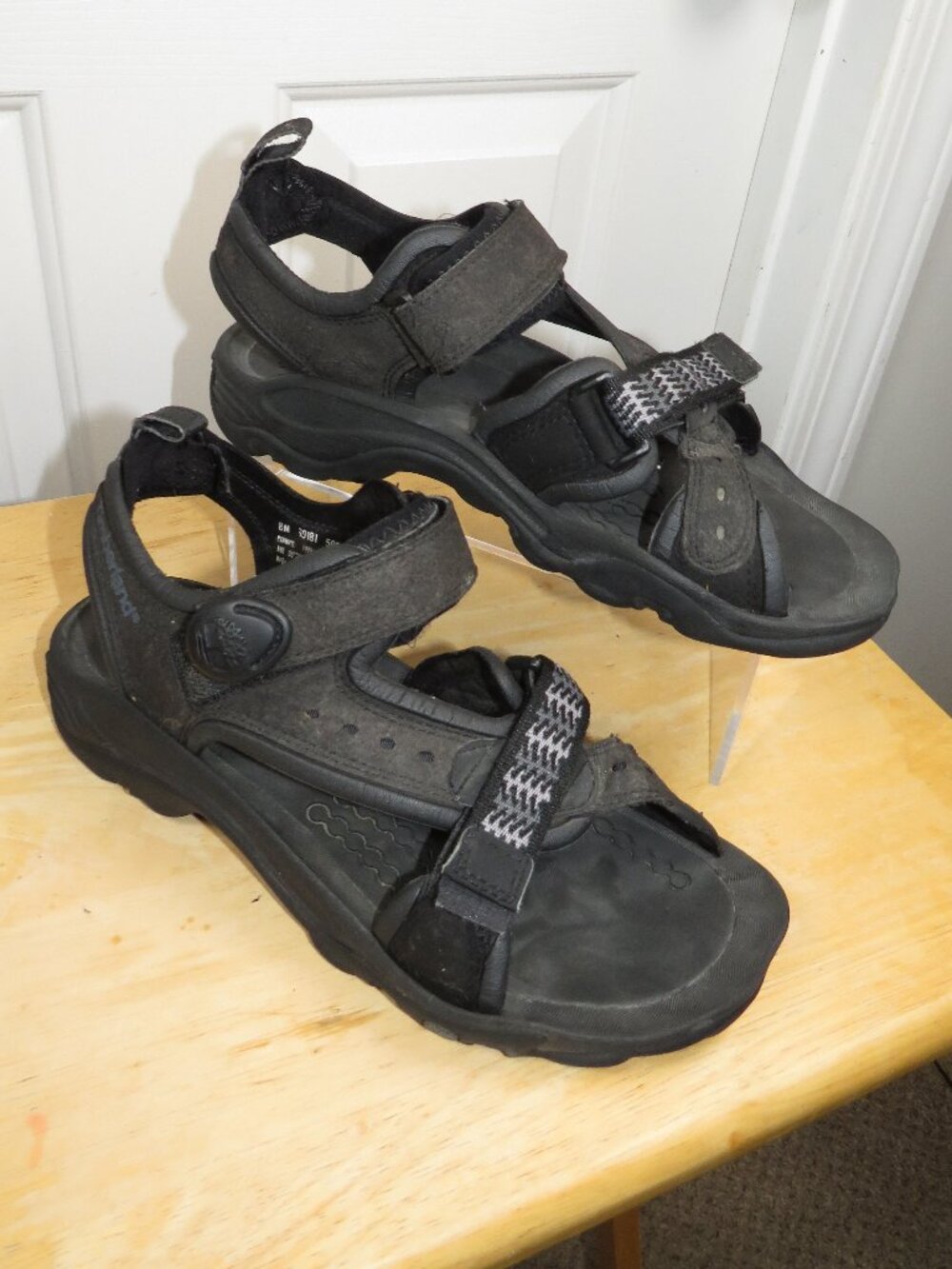 Timberland Men's Dual Strap Outdoor Sandals 8M Southwestern Accent Black/Gray